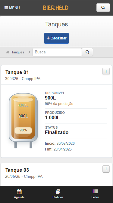 Tela mobile do app BierHeld